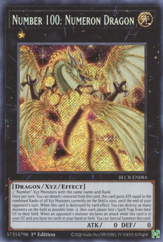 Number 100: Numeron Dragon [BLCR-EN084] Secret Rare | Gear Gaming Fayetteville