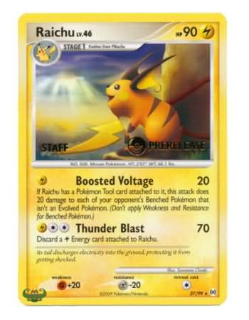 Raichu (27/99) (Staff Prerelease Promo) [Nintendo: Black Star Promos] | Gear Gaming Fayetteville