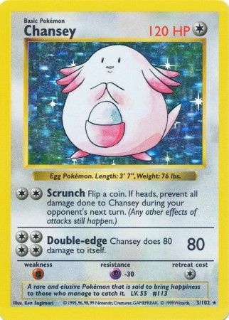 Chansey (3/102) [Base Set Shadowless Unlimited] | Gear Gaming Fayetteville