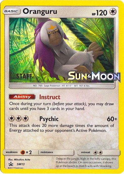 Oranguru (SM13) (Staff Prerelease Promo) [Sun & Moon: Black Star Promos] | Gear Gaming Fayetteville