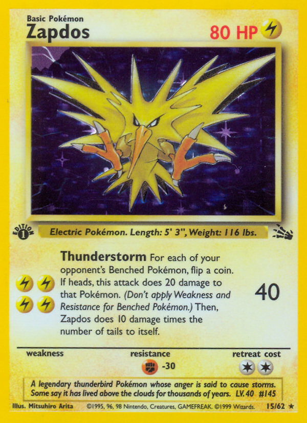 Zapdos (15/62) [Fossil 1st Edition] | Gear Gaming Fayetteville