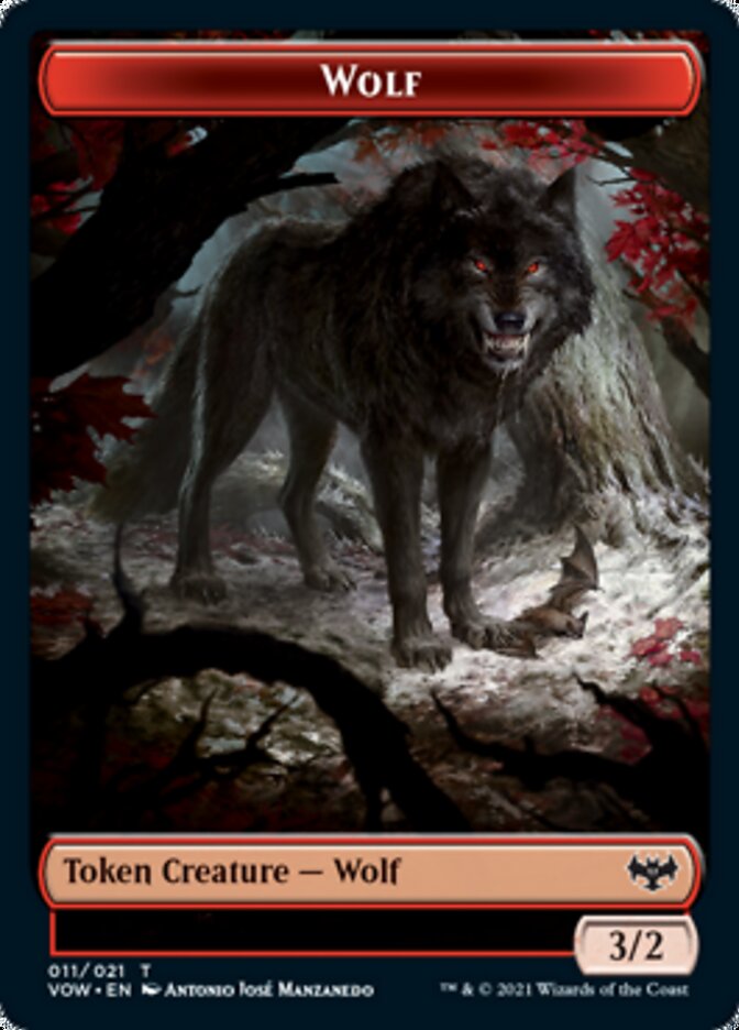 Wolf (011) // Spirit (002) Double-Sided Token [Innistrad: Crimson Vow Tokens] | Gear Gaming Fayetteville