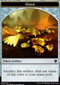 Gold // Cat Dragon Double-Sided Token [Commander 2017 Tokens] | Gear Gaming Fayetteville