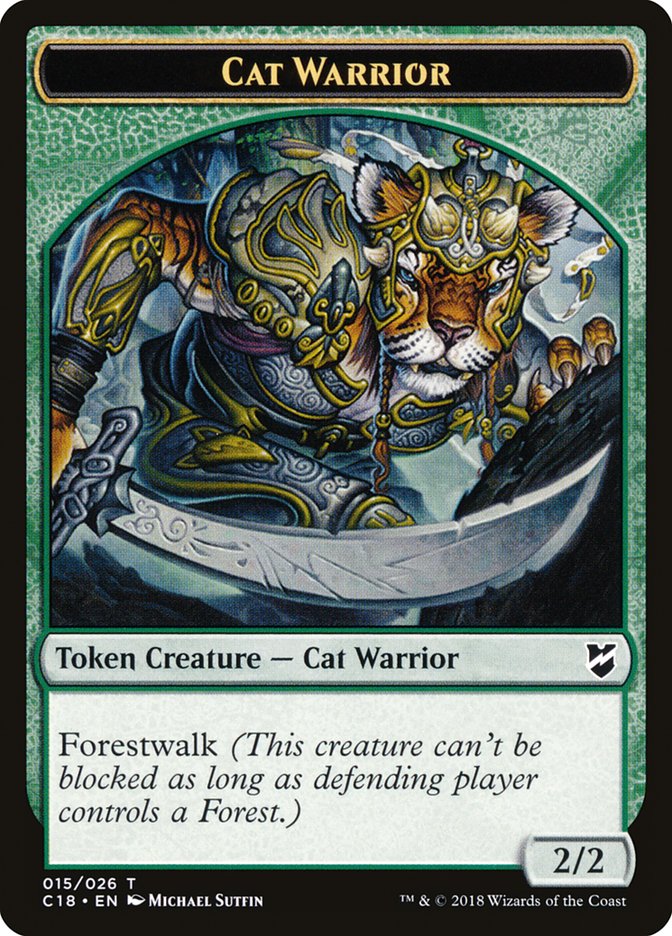 Cat Warrior Token [Commander 2018 Tokens] | Gear Gaming Fayetteville