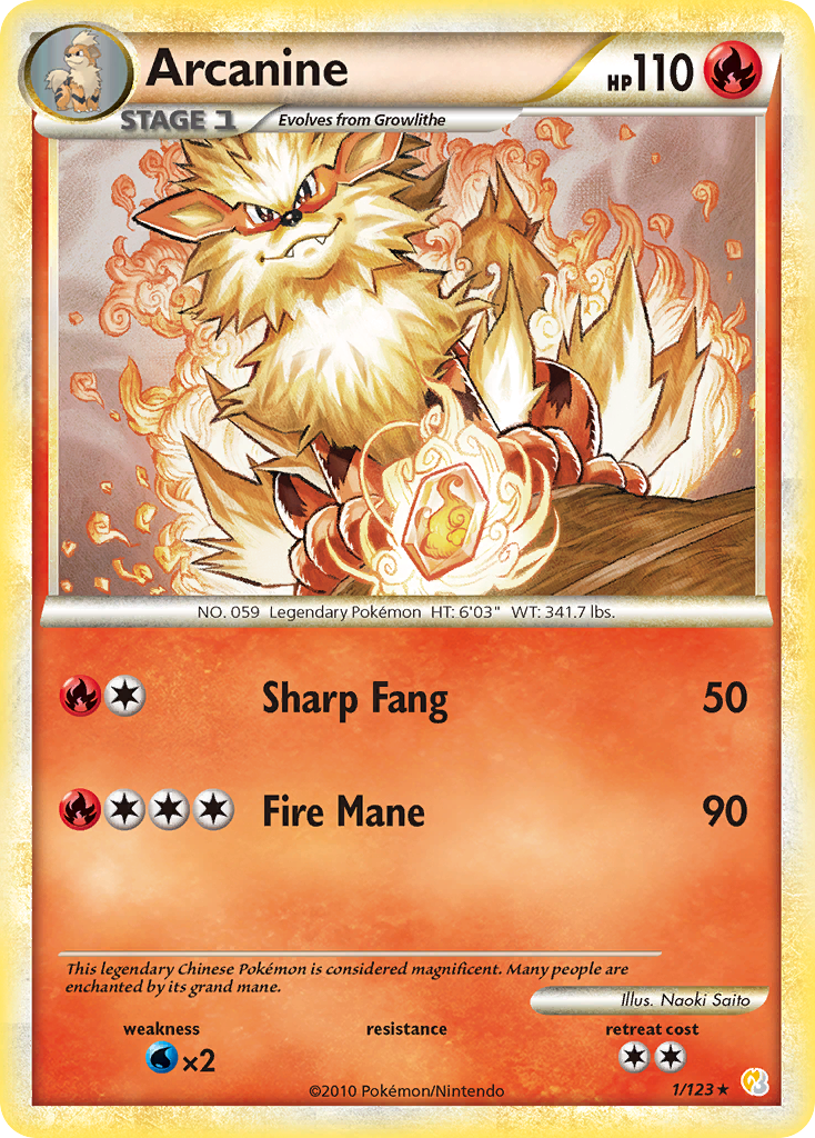 Arcanine (1/123) [HeartGold & SoulSilver: Base Set] | Gear Gaming Fayetteville