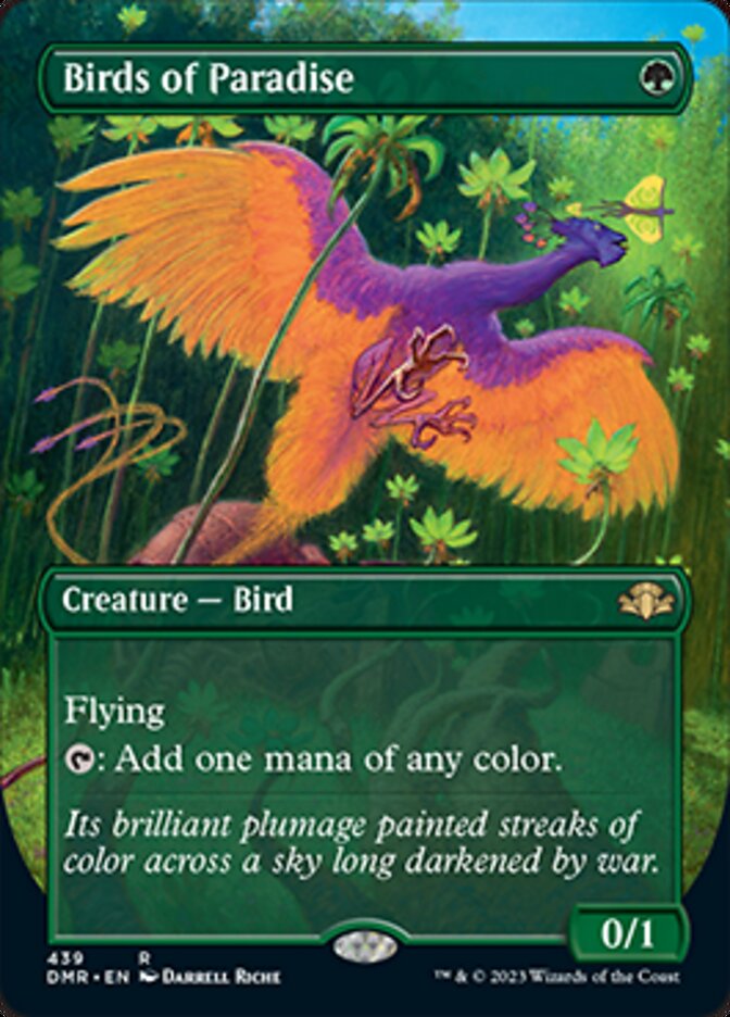 Birds of Paradise (Borderless Alternate Art) [Dominaria Remastered] | Gear Gaming Fayetteville