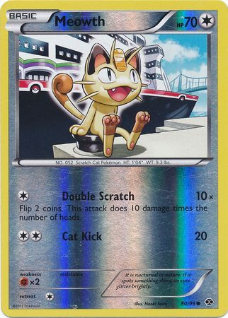 Meowth (80/99) (Mirror Reverse Holo) [Black & White: Next Destinies] | Gear Gaming Fayetteville