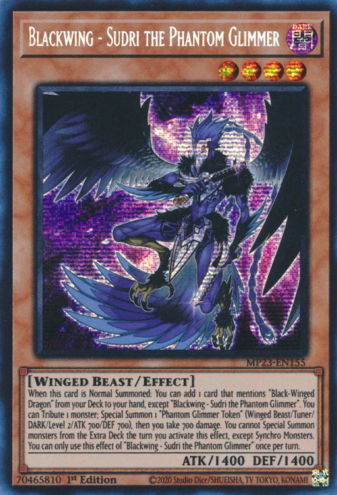 Blackwing - Sudri the Phantom Glimmer [MP23-EN155] Prismatic Secret Rare | Gear Gaming Fayetteville