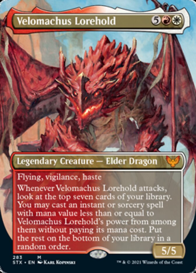 Velomachus Lorehold (Borderless Alternate Art) [Strixhaven: School of Mages] | Gear Gaming Fayetteville