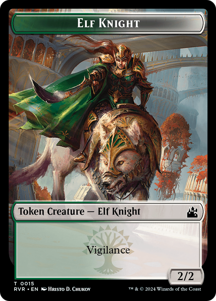 Elf Knight // Sphinx Double-Sided Token [Ravnica Remastered Tokens] | Gear Gaming Fayetteville