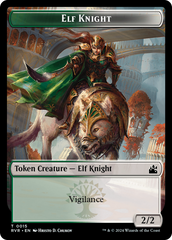 Elf Knight // Spirit (0004) Double-Sided Token [Ravnica Remastered Tokens] | Gear Gaming Fayetteville