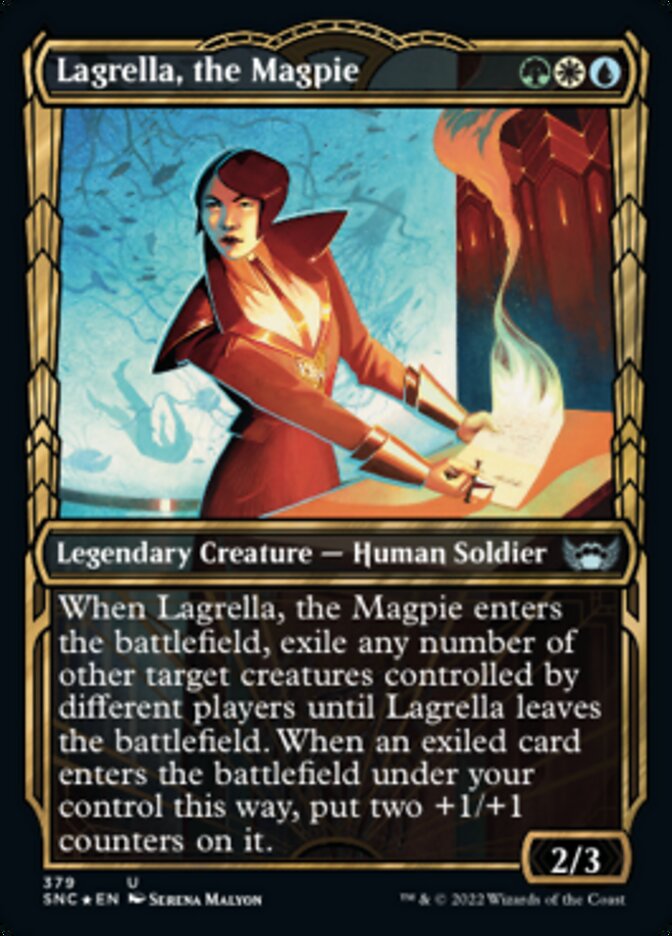 Lagrella, the Magpie (Showcase Golden Age Gilded Foil) [Streets of New Capenna] | Gear Gaming Fayetteville