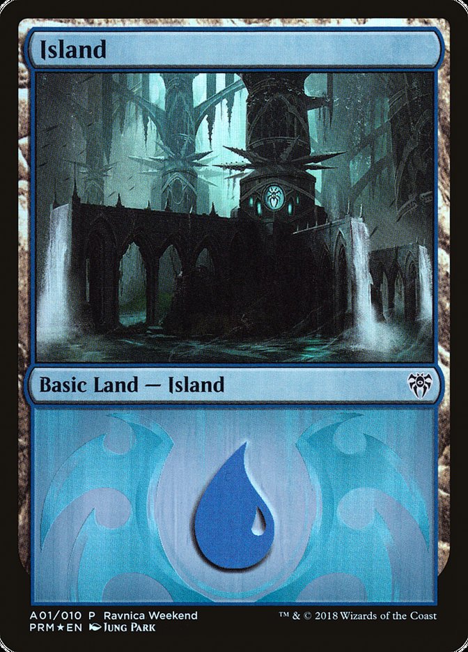 Island (A01) [Ravnica Allegiance Ravnica Weekend] | Gear Gaming Fayetteville