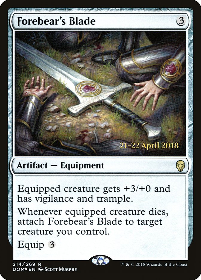 Forebear's Blade [Dominaria Prerelease Promos] | Gear Gaming Fayetteville