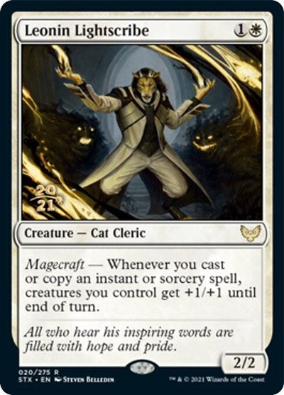 Leonin Lightscribe [Strixhaven: School of Mages Prerelease Promos] | Gear Gaming Fayetteville