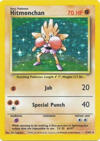 Hitmonchan (7/102) [Base Set Unlimited] | Gear Gaming Fayetteville