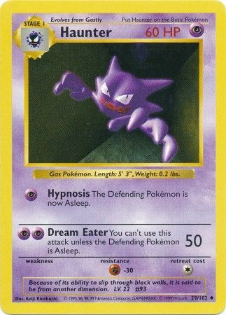 Haunter (29/102) [Base Set Shadowless Unlimited] | Gear Gaming Fayetteville