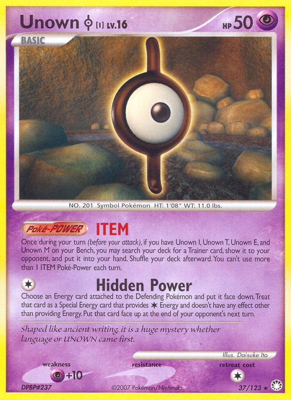 Unown I (37/123) [Diamond & Pearl: Mysterious Treasures] | Gear Gaming Fayetteville