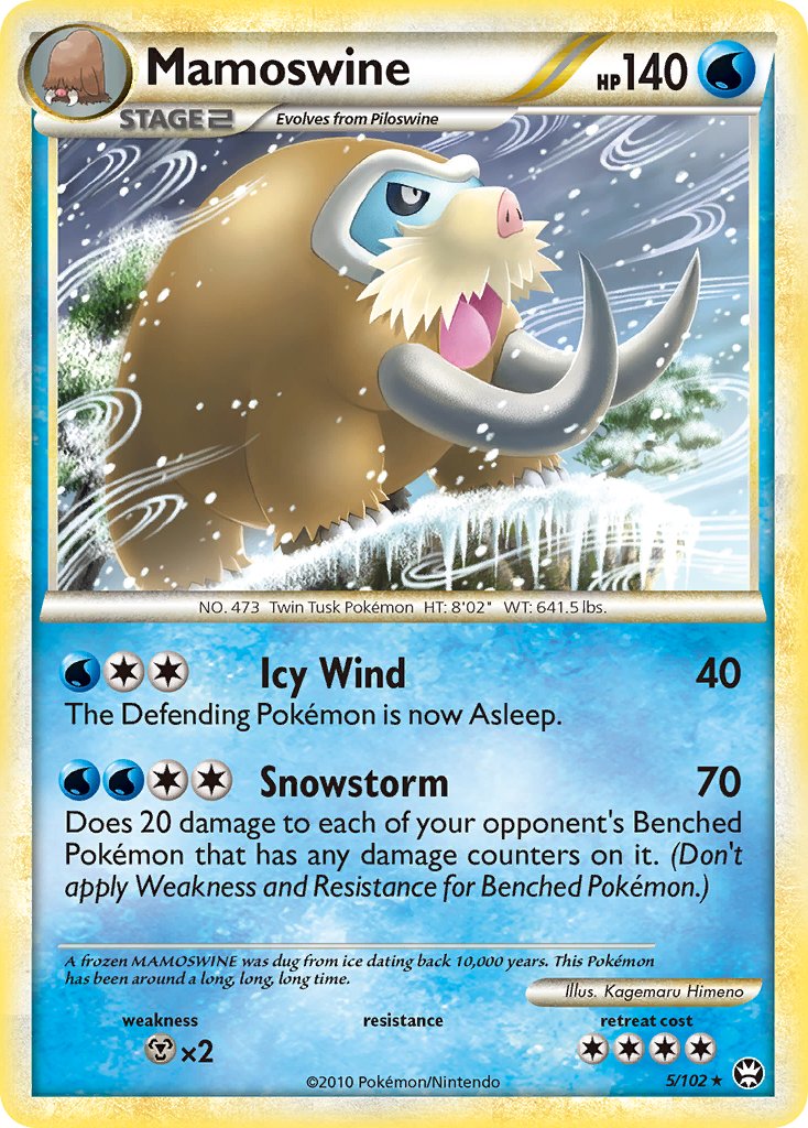 Mamoswine (5/102) (Cracked Ice Holo) (Theme Deck Exclusive) [HeartGold & SoulSilver: Triumphant] | Gear Gaming Fayetteville