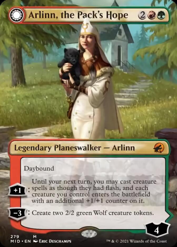 Arlinn, the Pack's Hope // Arlinn, the Moon's Fury (Borderless) [Innistrad: Midnight Hunt] | Gear Gaming Fayetteville