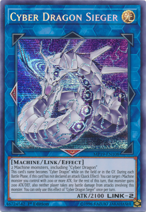 Cyber Dragon Sieger [MP19-EN108] Prismatic Secret Rare | Gear Gaming Fayetteville