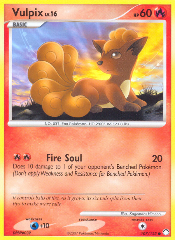 Vulpix (107/123) [Diamond & Pearl: Mysterious Treasures] | Gear Gaming Fayetteville