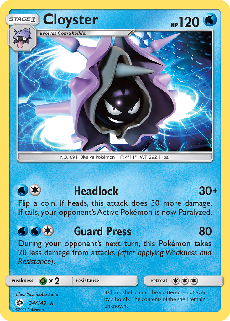 Cloyster (34/149) [Sun & Moon: Base Set] | Gear Gaming Fayetteville