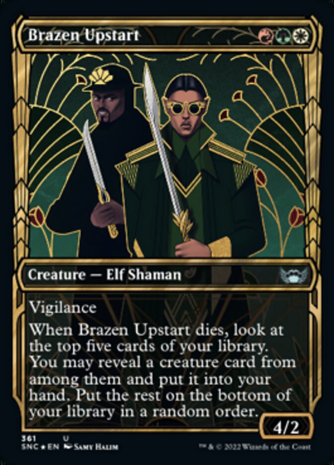 Brazen Upstart (Showcase Golden Age Gilded Foil) [Streets of New Capenna] | Gear Gaming Fayetteville