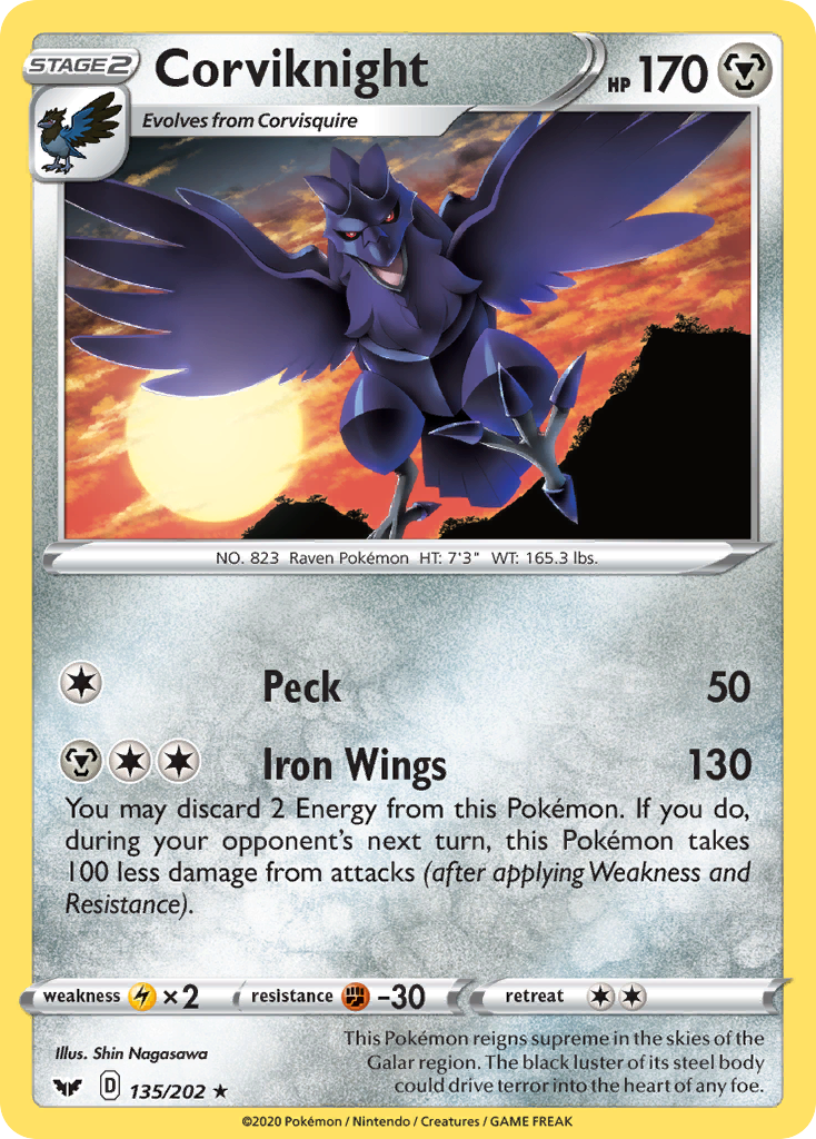 Corviknight (135/202) [Sword & Shield: Base Set] | Gear Gaming Fayetteville