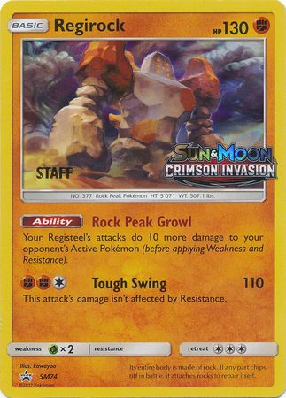 Regirock (SM74) (Staff Prerelease Promo) [Sun & Moon: Black Star Promos] | Gear Gaming Fayetteville