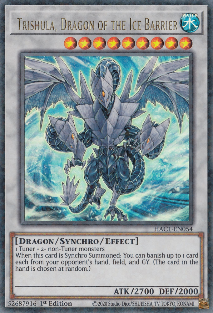 Trishula, Dragon of the Ice Barrier (Duel Terminal) [HAC1-EN054] Parallel Rare | Gear Gaming Fayetteville