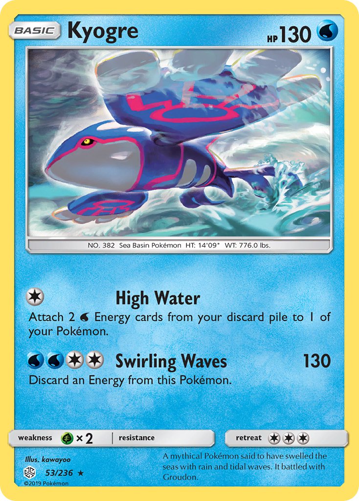 Kyogre (53/236) (Cracked Ice Holo) (Theme Deck Exclusive) [Sun & Moon: Cosmic Eclipse] | Gear Gaming Fayetteville