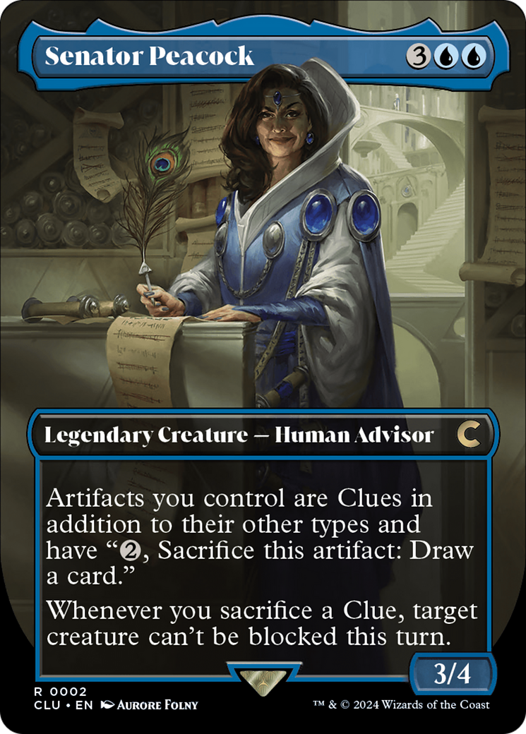 Senator Peacock (Borderless) [Ravnica: Clue Edition] | Gear Gaming Fayetteville