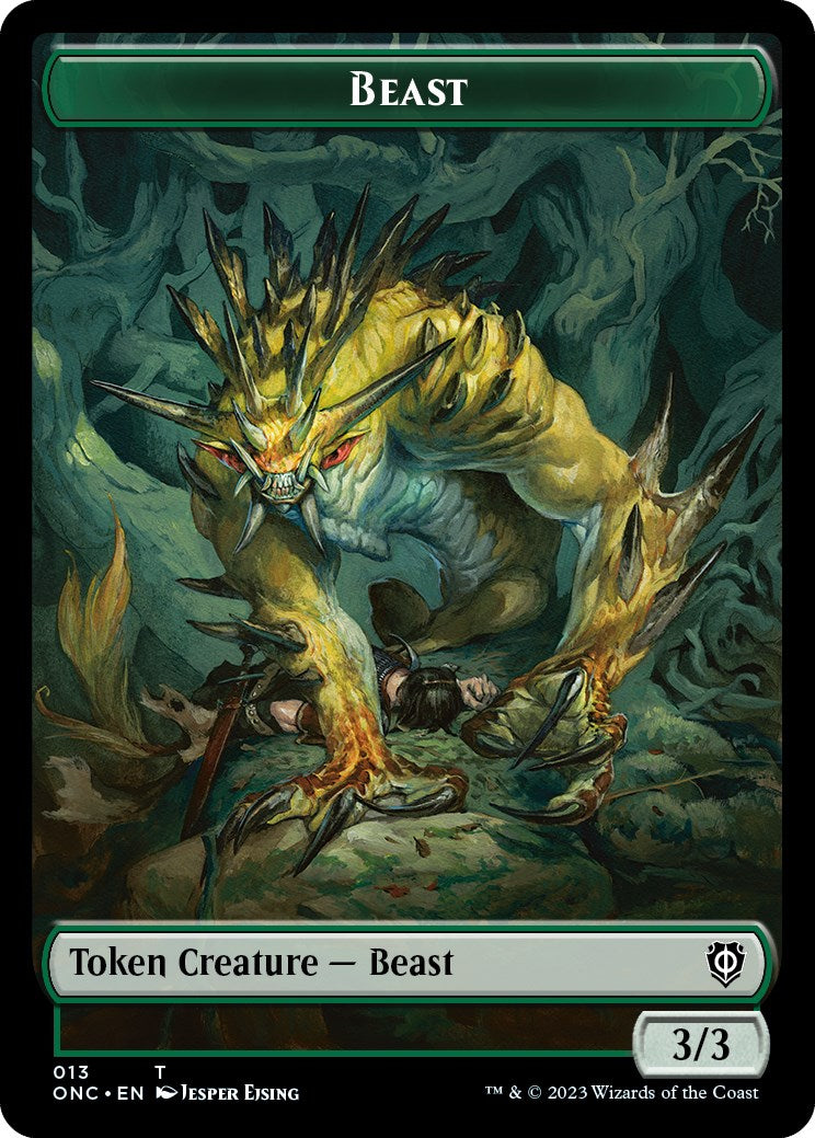 Poison Counter // Beast Double-Sided Token [Phyrexia: All Will Be One Commander Tokens] | Gear Gaming Fayetteville