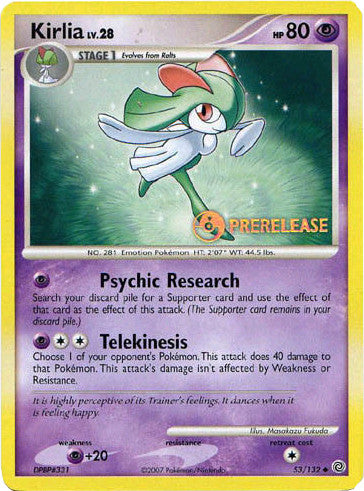 Kirlia (53/132) (Prerelease Promo) [Diamond & Pearl: Black Star Promos] | Gear Gaming Fayetteville