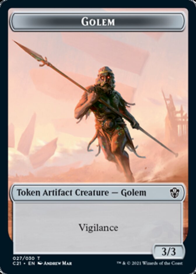 Golem (027) // Thopter Double-Sided Token [Commander 2021 Tokens] | Gear Gaming Fayetteville