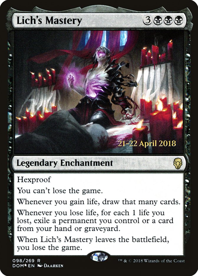 Lich's Mastery [Dominaria Prerelease Promos] | Gear Gaming Fayetteville