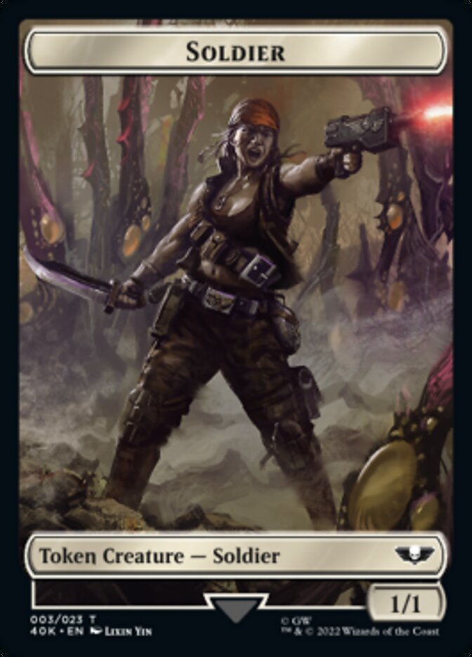 Soldier (003) // Sicarian Infiltrator Double-Sided Token (Surge Foil) [Warhammer 40,000 Tokens] | Gear Gaming Fayetteville