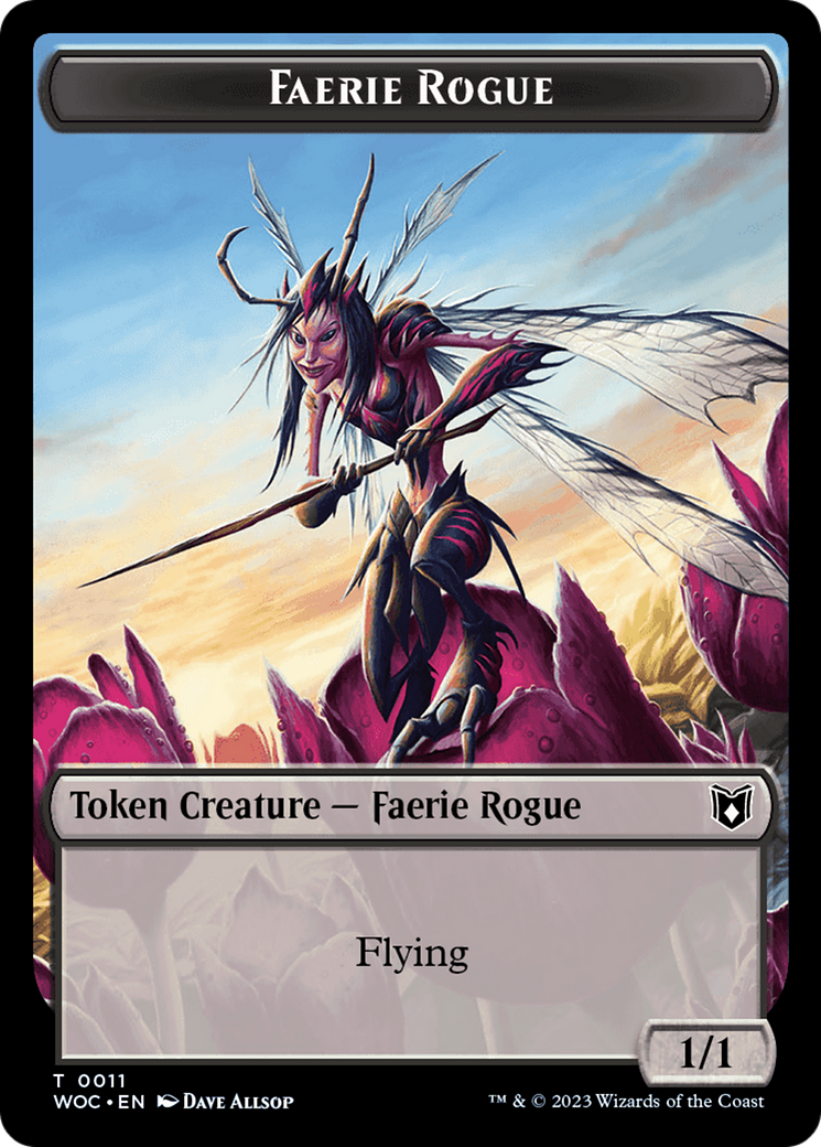 Faerie Rogue // Pirate (0011) Double-Sided Token [Wilds of Eldraine Commander Tokens] | Gear Gaming Fayetteville