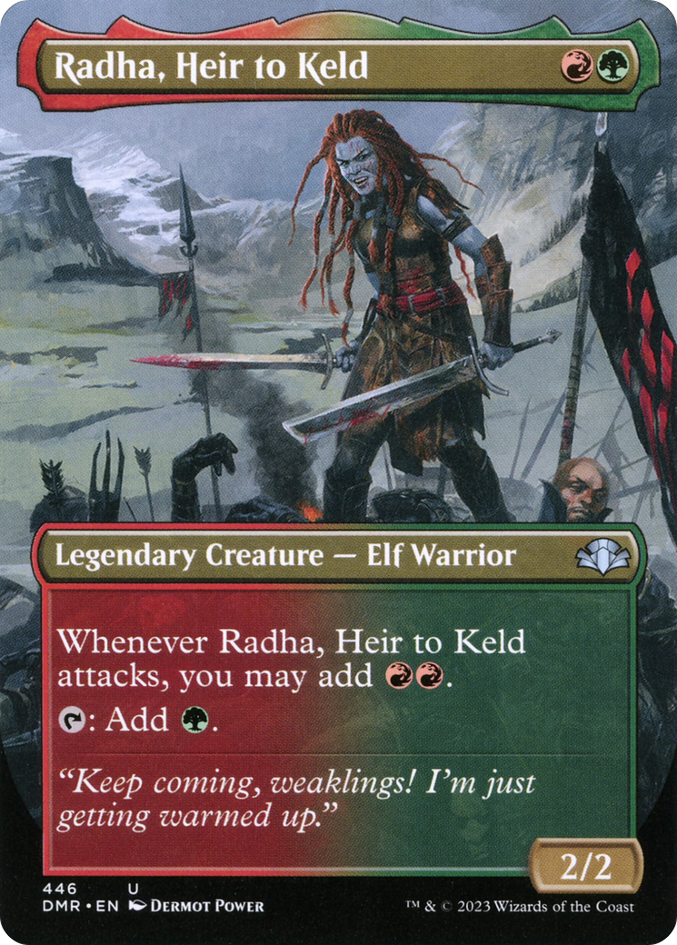 Radha, Heir to Keld (Borderless Alternate Art) [Dominaria Remastered] | Gear Gaming Fayetteville