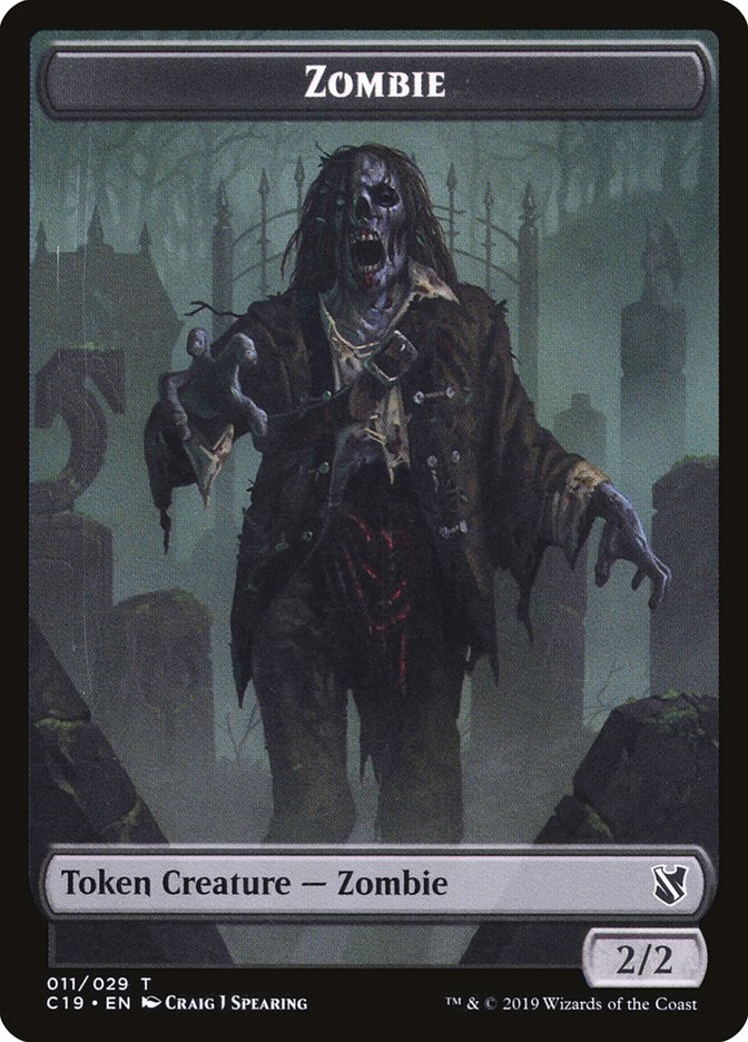 Zombie (010) // Zombie (011) Double-Sided Token [Commander 2019 Tokens] | Gear Gaming Fayetteville