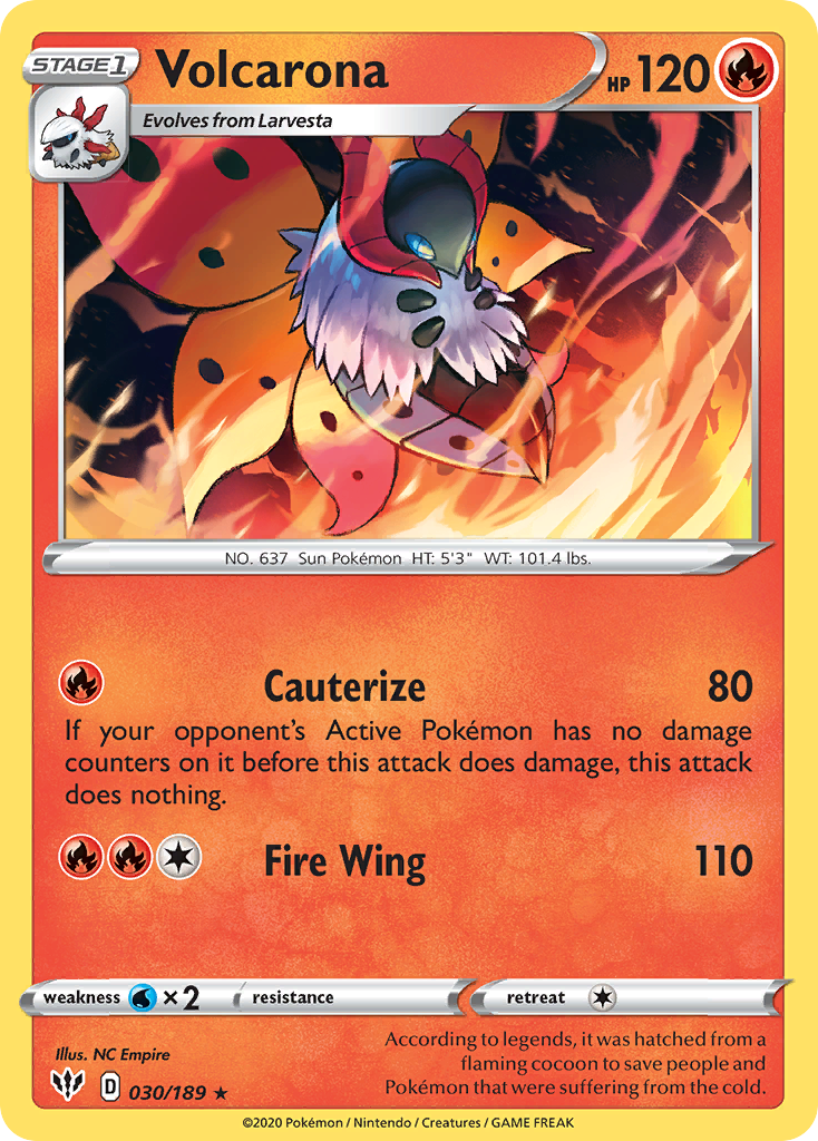 Volcarona (030/189) [Sword & Shield: Darkness Ablaze] | Gear Gaming Fayetteville