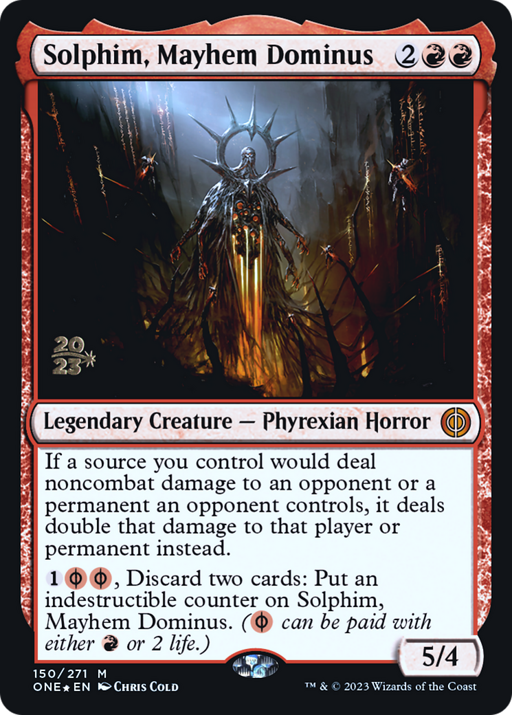 Solphim, Mayhem Dominus [Phyrexia: All Will Be One Prerelease Promos] | Gear Gaming Fayetteville