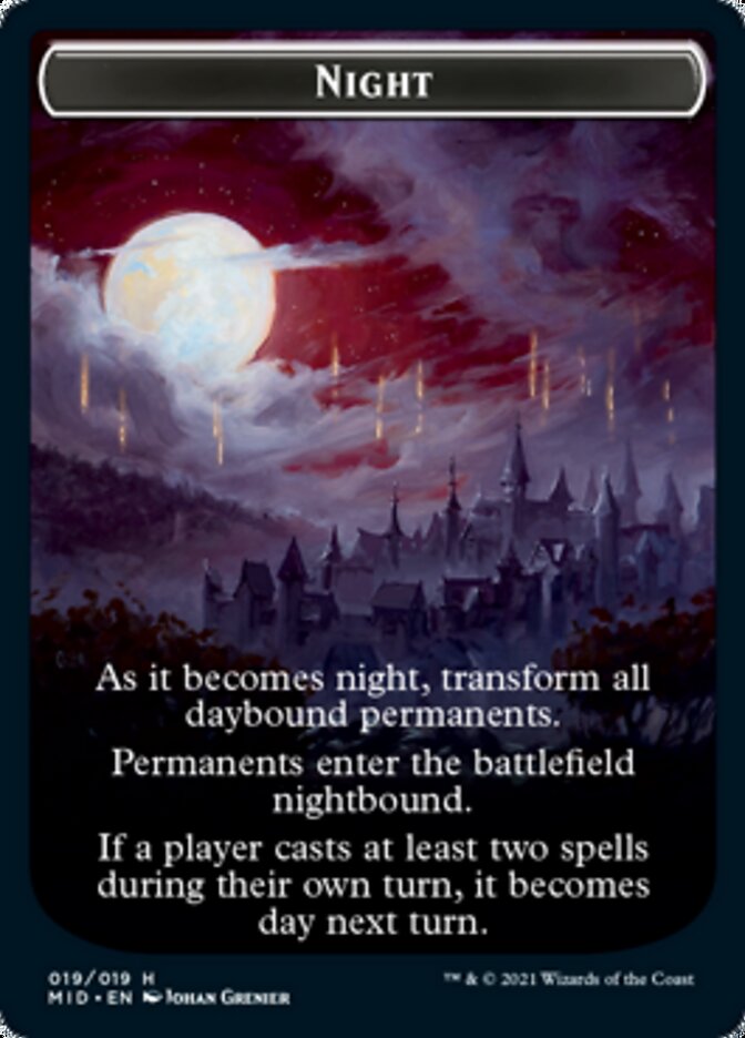 Day // Night Double-Sided Token [Innistrad: Midnight Hunt Tokens] | Gear Gaming Fayetteville