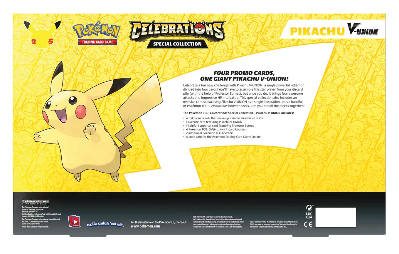 Celebrations: 25th Anniversary - Special Collection (Pikachu V-Union) | Gear Gaming Fayetteville