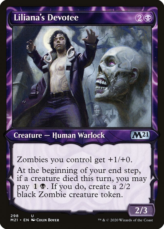 Liliana's Devotee (Showcase) [Core Set 2021] | Gear Gaming Fayetteville