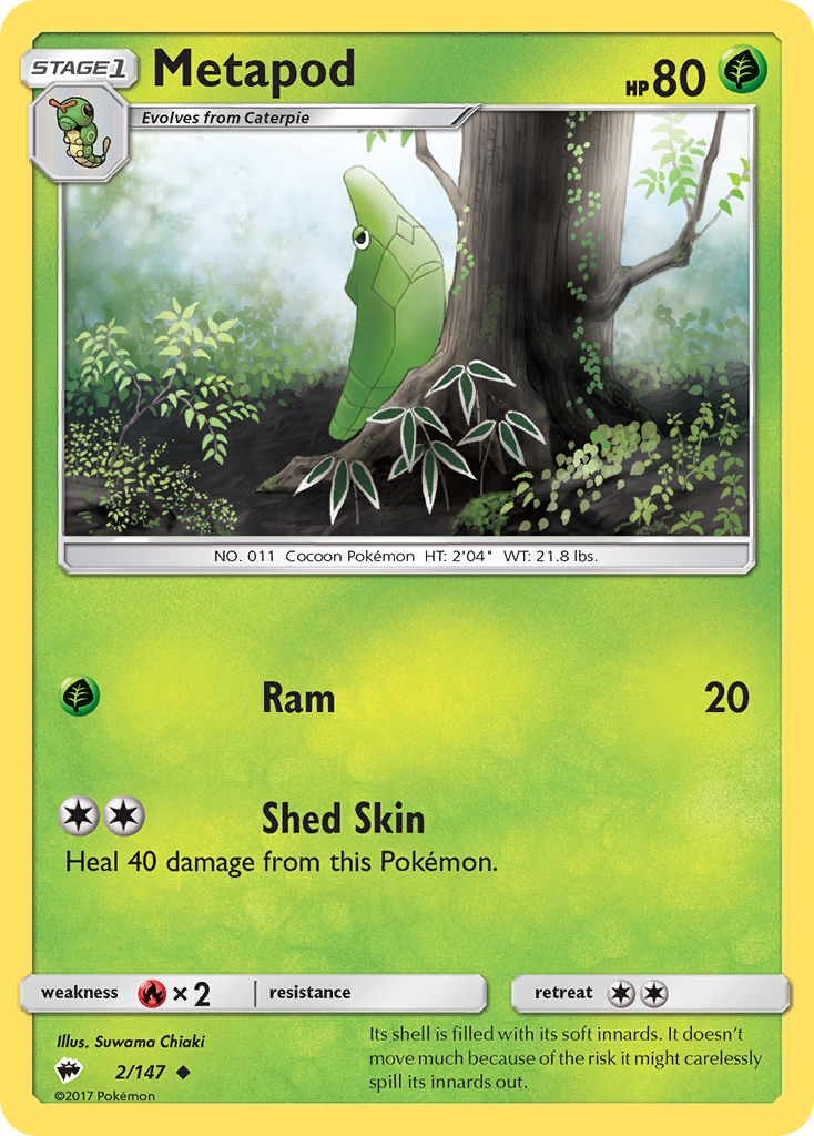 Metapod (2/147) [Sun & Moon: Burning Shadows] | Gear Gaming Fayetteville