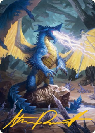 Blue Dragon Art Card (Gold-Stamped Signature) [Dungeons & Dragons: Adventures in the Forgotten Realms Art Series] | Gear Gaming Fayetteville