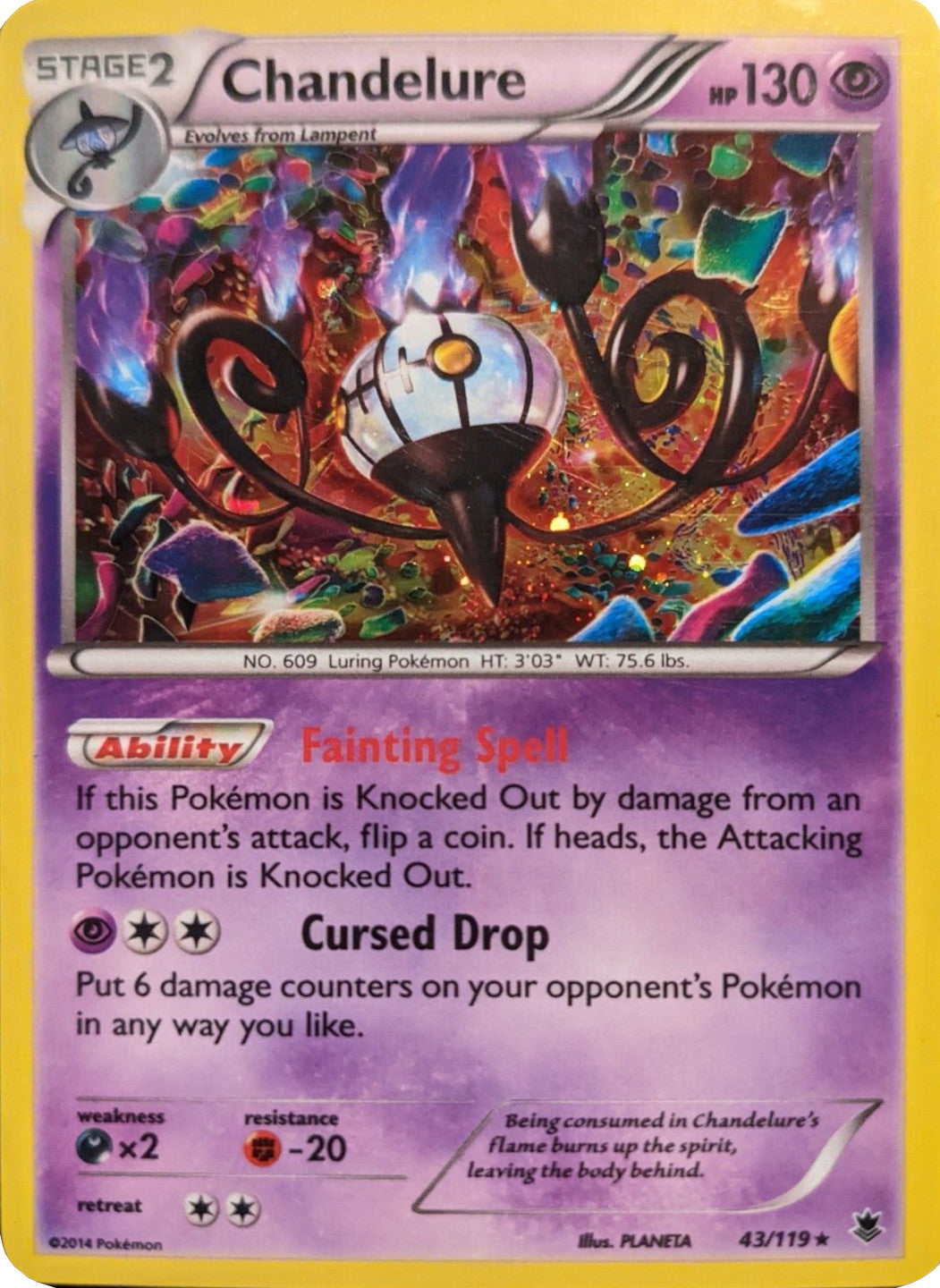 Chandelure (43/119) (Cosmos Holo) [XY: Phantom Forces] | Gear Gaming Fayetteville