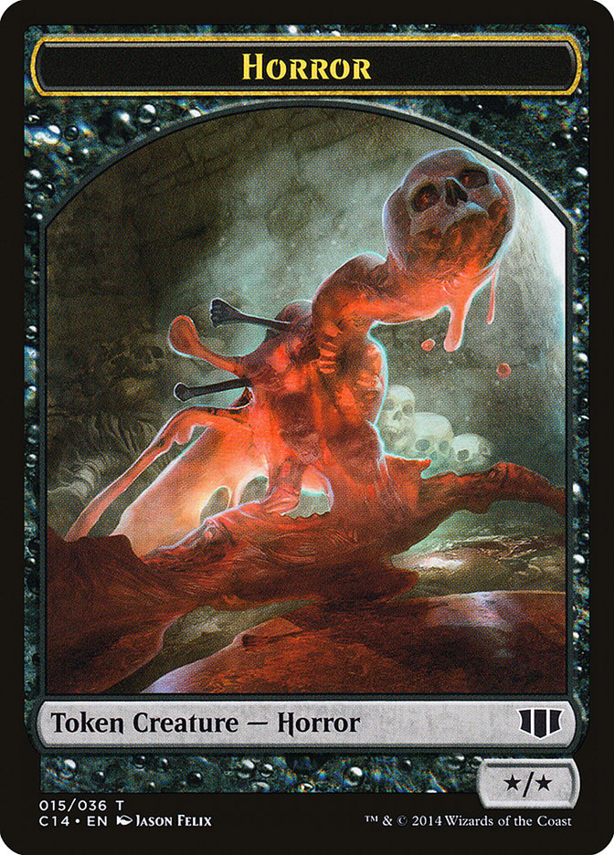 Horror // Zombie (016/036) Double-Sided Token [Commander 2014 Tokens] | Gear Gaming Fayetteville